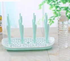 Flessen Droogrek Inclusief Borstelset - Afdruiprek Babyflessen Met Flessenborstels - Flessendroogrek Met Lekbak - Mint -Peuterpaleis Winkel 1200x1046 6