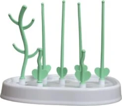 Merkloos Baby Flessen Droogrek - Afdruiprek Met Lekbak - Afwasrek - Baby Flesjes Droogrek - Flessenrek - Kraamcadeau - Baby Cadeau - Groen