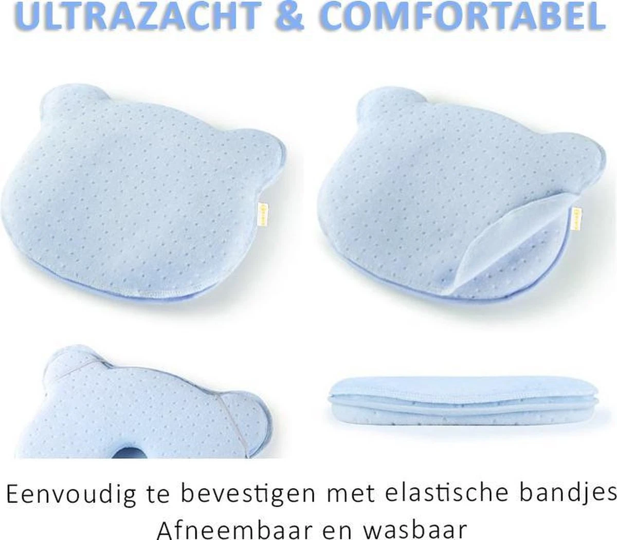 SIMIA™ Ergonomisch Babykussen Met Afneembare Hoes - Tegen Plat Achterhoofd - Hoofdkussen - Traagschuim Kussen - Memory Foam - Baby Steunkussen - Kraamcadeau - Blauw 9 SIMIA™ Ergonomisch Babykussen Met Afneembare Hoes - Tegen Plat Achterhoofd - Hoofdkussen - Traagschuim Kussen - Memory Foam - Baby Steunkussen - Kraamcadeau - Blauw - Afbeelding 7