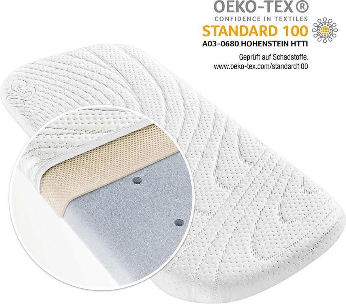 Alvi Kinderwagen Matras 75 X 33 X 5cm - Ademend - Hypoallergeen 3 Alvi Kinderwagen Matras 75 X 33 X 5cm - Ademend - Hypoallergeen