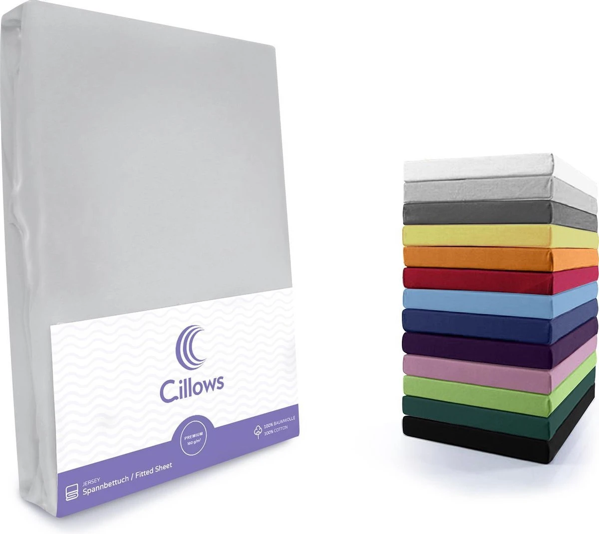 Cillows Premium Jersey Hoeslaken Voor Kinderen - 70x160 Cm - (tot 20 Cm Hoogte) - Grijs 5 Cillows Premium Jersey Hoeslaken Voor Kinderen - 70x160 Cm - (tot 20 Cm Hoogte) - Grijs - Afbeelding 3