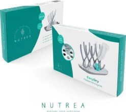 Nutrea EasyDry – Flessen Droogrek Baby – Afdruiprek Babyfles – Droogrek Voor Flessen – Inclusief Lekbak – Grijs/Wit -Peuterpaleis Winkel 1200x1070 1