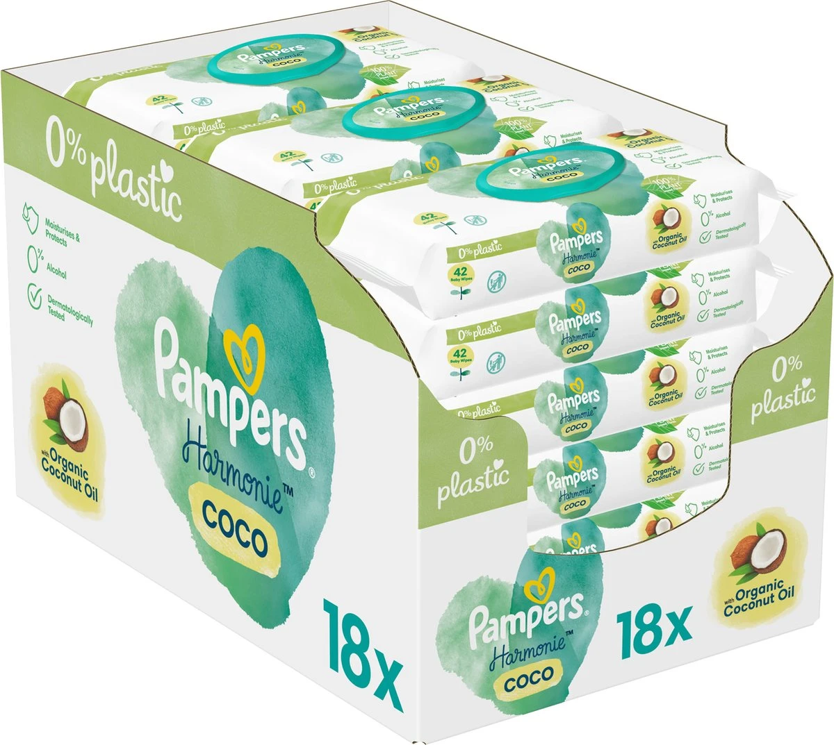 Pampers® Pampers Harmonie Coco - Billendoekjes Met Biologische Kokosolie - 756 Doekjes 3 Pampers® Pampers Harmonie Coco - Billendoekjes Met Biologische Kokosolie - 756 Doekjes