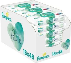 Pampers® Pampers - Aqua Pure - Billendoekjes - 1728 Doekjes - 36 X 48 -Peuterpaleis Winkel 1200x1074