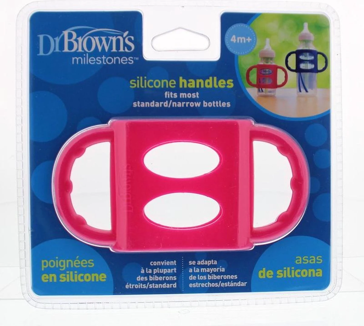 Dr. Brown's Siliconen Handvat Voor Standaardfles - Roze 3 Dr. Brown's Siliconen Handvat Voor Standaardfles - Roze