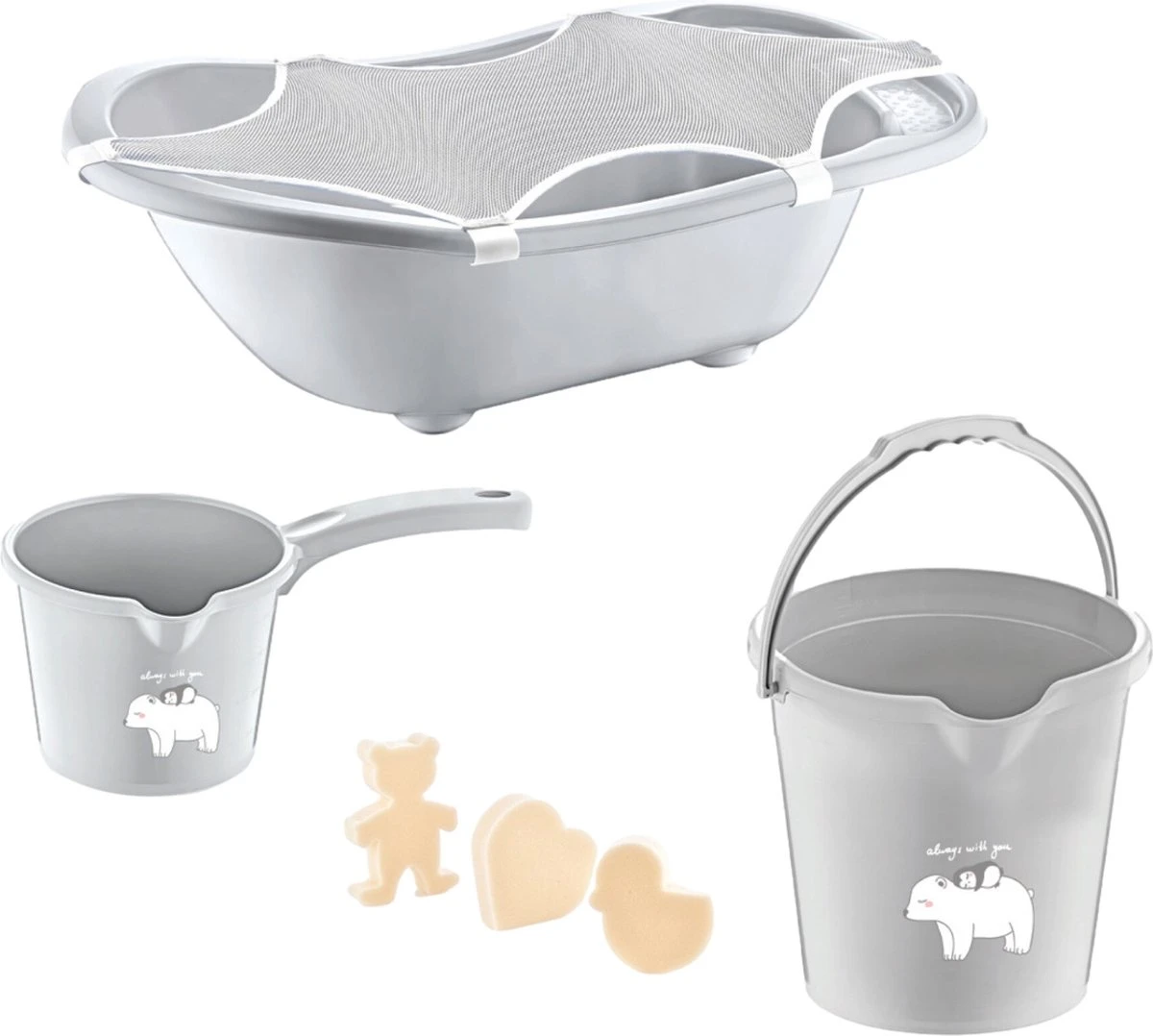 Babyjem Grijs 5-delige Badset 3 Babyjem Grijs 5-delige Badset