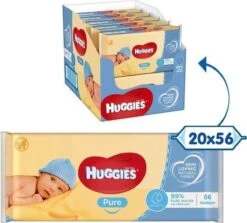 Huggies - Pure - Billendoekjes - 1120 Babydoekjes - 20 X 56 -Peuterpaleis Winkel 1200x1081 1