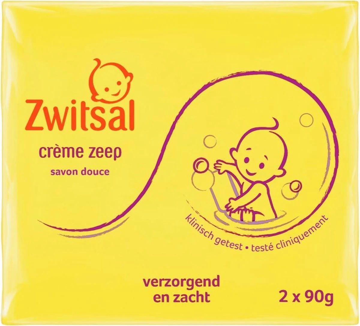Zwitsal Crème Zeep - 2 X 90 G - Baby 7 Zwitsal Crème Zeep - 2 X 90 G - Baby - Afbeelding 5