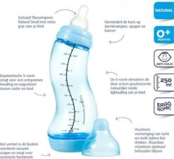 Difrax - S-Fles Natural - Babyfles Blauw- 0+ Maanden - 250ml -Peuterpaleis Winkel 1200x1093 5