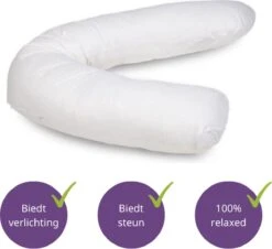 Prénatal Basis Voedingskussen - Zwangerschapskussen Inclusief Afneembare Hoes - 170 X 34 Cm - Wit -Peuterpaleis Winkel 1200x1096 6