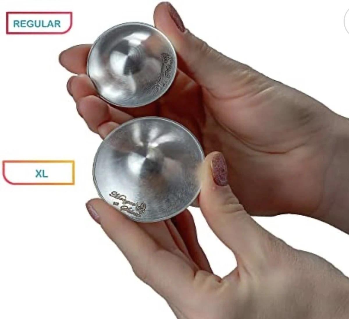 Tepelkapjes - Silver Nursing Cups- De Originele Zilveren Tepelbeschermer- 925 ZilverTepelkapjes - Maat M 5 Tepelkapjes - Silver Nursing Cups- De Originele Zilveren Tepelbeschermer- 925 ZilverTepelkapjes - Maat M - Afbeelding 3