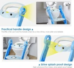 Buxibo Kinder WC Met Opstapje - WC Bril Kind - Kinderzitting WC - Toilet Verkleiner - Toilettrainer - Blauw -Peuterpaleis Winkel 1200x1097