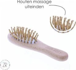 ZUZI ROSY® - Baby Borstel - Baby Verzorgingsset - 3 Stuks - Hout - Haarborstel En Kam - Kraamcadeau - Babyshower Gift - Incl. Opbergzakje -Peuterpaleis Winkel 1200x1103