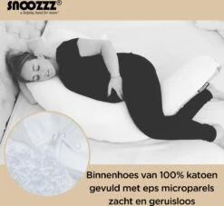 Snoozzz Voedingskussen Zwangerschapskussen Zijslaapkussen - Met Afneembare Hoes Van Katoen En Zachte Microvezel - 185cm - Ster Grijs -Peuterpaleis Winkel 1200x1105 5