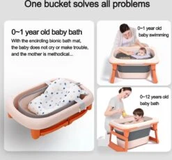 K IKIDO Babybadje - Bad Baby - Opvouwbare Babybadje - Babybadkuip - Met Steunkussen & Badkruk - Opvouwbaar Bad Kinderen - Bath Bucket - Oranje -Peuterpaleis Winkel 1200x1119 2