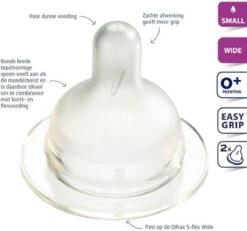 Difrax Flessenspeen Wide Voor Brede Babyflessen - Maat Small - 2 Stuks -Peuterpaleis Winkel 1200x1122 3