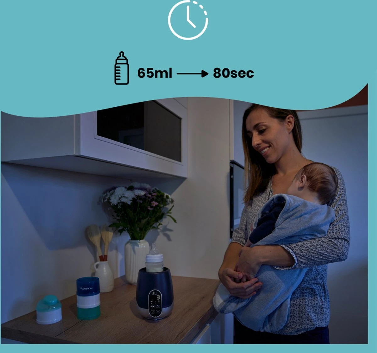 Babymoov Babyvoeding & Flessenverwarmer NutriSmart (Thuis & Auto) Blauw 8 Babymoov Babyvoeding & Flessenverwarmer NutriSmart (Thuis & Auto) Blauw - Afbeelding 6