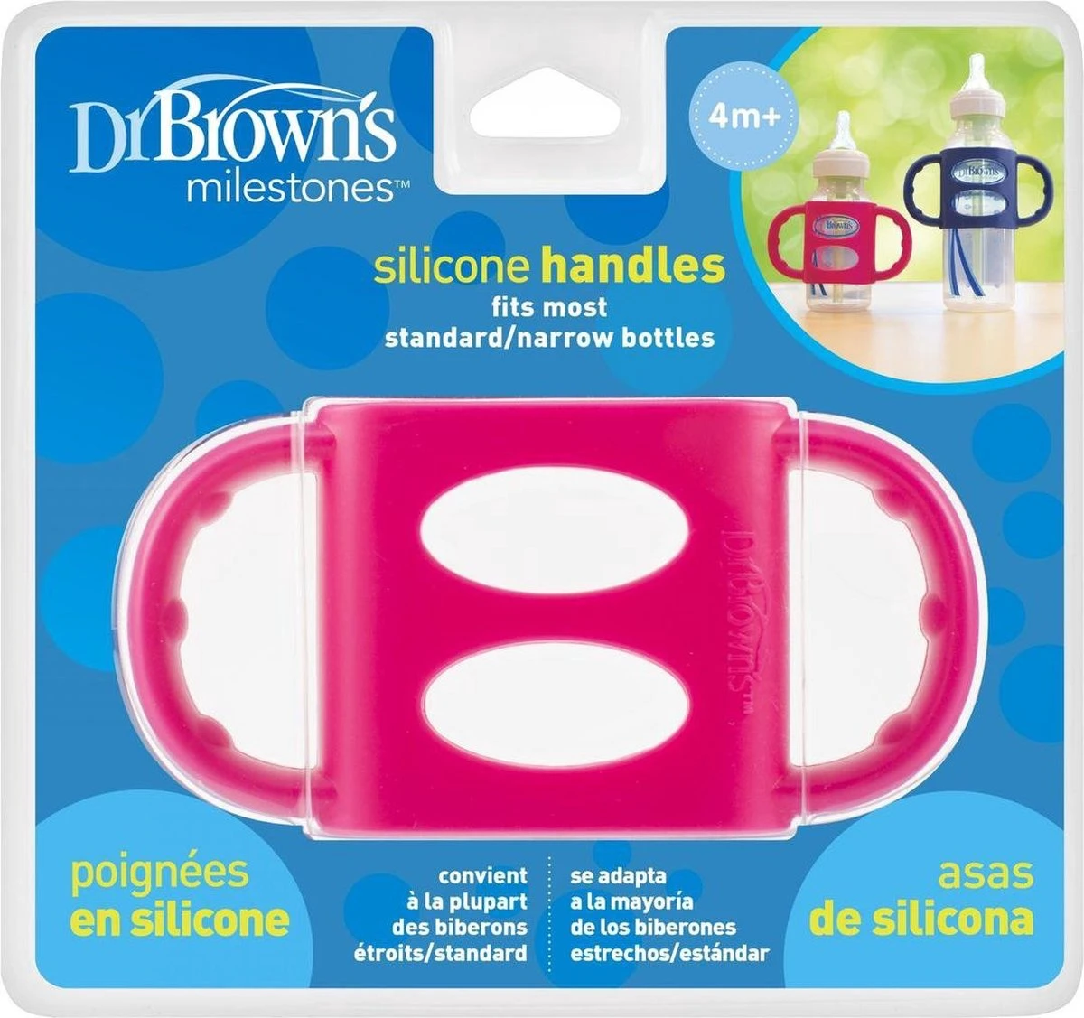 Dr. Brown's Siliconen Handvat Voor Standaardfles - Roze 4 Dr. Brown's Siliconen Handvat Voor Standaardfles - Roze - Afbeelding 2