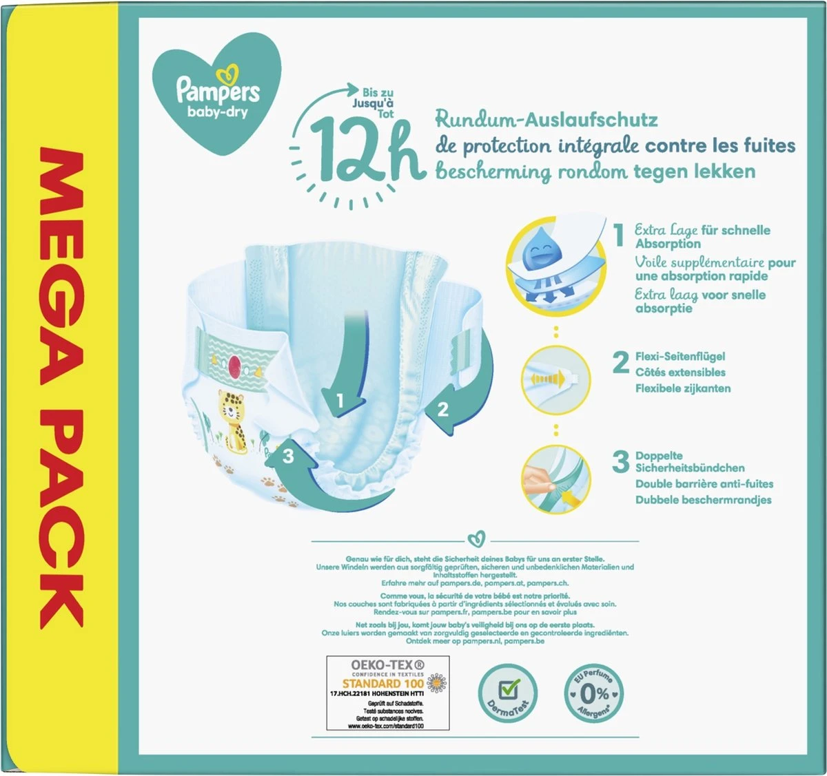 Pampers® Pampers - Baby Dry - Maat 3 - Mega Pack - 104 Luiers 12 Pampers® Pampers - Baby Dry - Maat 3 - Mega Pack - 104 Luiers - Afbeelding 10