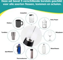 Flessenborstel - Flessenrager - Schoonmaakborstel - Flessenreiniger - 5 Stuks - Kras- En BPA Vrij - Geschikt Voor Alle Oppervlakken -Peuterpaleis Winkel 1200x1141 8