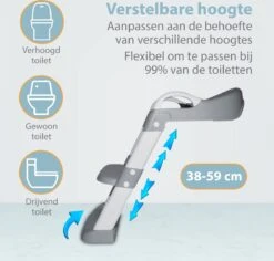 Merkloos Levlo Goods WC Verkleiner – WC Verkleiner Met Trapje – Toilettrainer – Verstelbaar – Incl. Handvaten - Grijs -Peuterpaleis Winkel 1200x1145