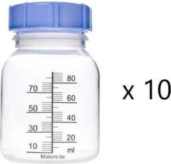 MATERNI - 10x Moedermelkflesje 80 Ml Met Dop Tbv Borstvoeding