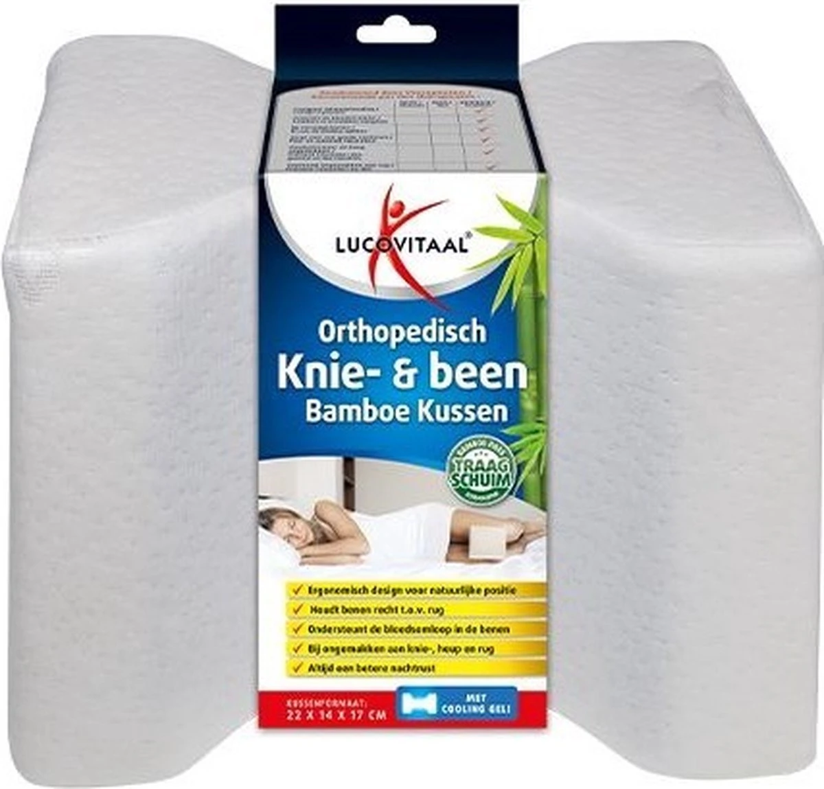 Lucovitaal Bamboe Knie & Been Kussen 3 Lucovitaal Bamboe Knie & Been Kussen