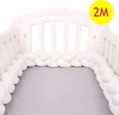 Baby Bed Bumper Gevlochten, Boxomrander, Hoofdbeschermer, Bedbumper,boxrand (2 Meter) Van Baby-slofje.nl Wit -Peuterpaleis Winkel 1200x1150 7