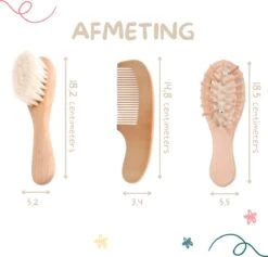 Baby Borstel - Baby Haarborstel - Baby Verzorging Set - Baby Borstel En Kam - Houten Baby Kam - Haarborstel Set - Babyshower Gift- Baby Verzorgingsproducten - Baby Kam - Kraamcadeau -Peuterpaleis Winkel 1200x1153