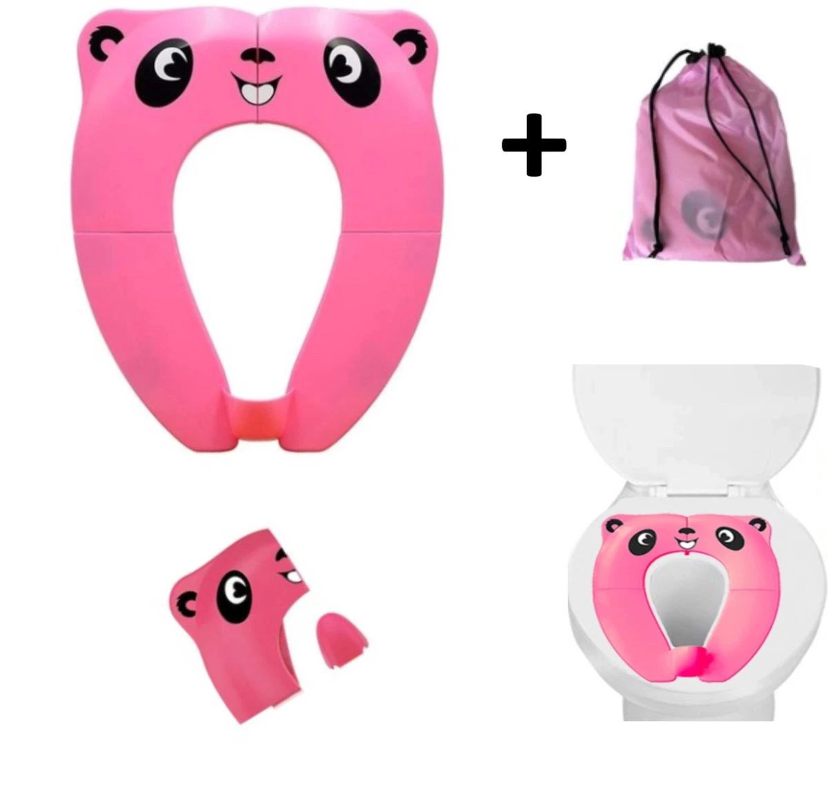 Merkloos WC Verkleiner Roze Panda Ontwerp - Toilettrainer - Opvouwbare Toilet Zitje - Toiletbril Verkleiner - Kinder WC Bril 3 Merkloos WC Verkleiner Roze Panda Ontwerp - Toilettrainer - Opvouwbare Toilet Zitje - Toiletbril Verkleiner - Kinder WC Bril