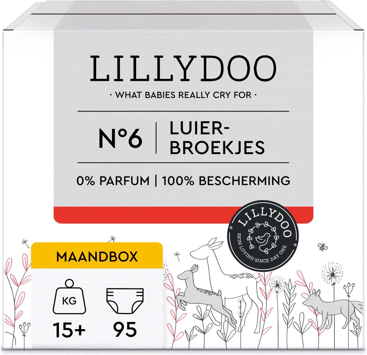 LILLYDOO Huidvriendelijke Luierbroekjes - Maat 6 (15+ Kg) - 95 Stuks - Maandbox 3 LILLYDOO Huidvriendelijke Luierbroekjes - Maat 6 (15+ Kg) - 95 Stuks - Maandbox