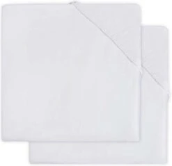 Jollein Hoeslaken Molton Wieg 40x80/90cm - Wit - 2 Stuks