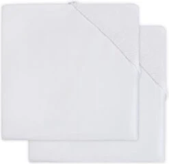 Jollein Baby Hoeslaken Boxmatras Jersey 75x95cm - Wit - 2 Stuks