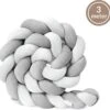 Bedbumper - Bedomrander - Bedbumper Ledikant - Bedbumper Gevlochten - Boxomrander - Babykamer Accessoires - 3 Meter - Katoen - Grijs/wit -Peuterpaleis Winkel 1200x1163 13