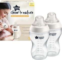 Tommee Tippee Closer To Nature - Baby Zuigflessen - Doorzichtig - 340ml - Pak Van 2 -Peuterpaleis Winkel 1200x1164 3