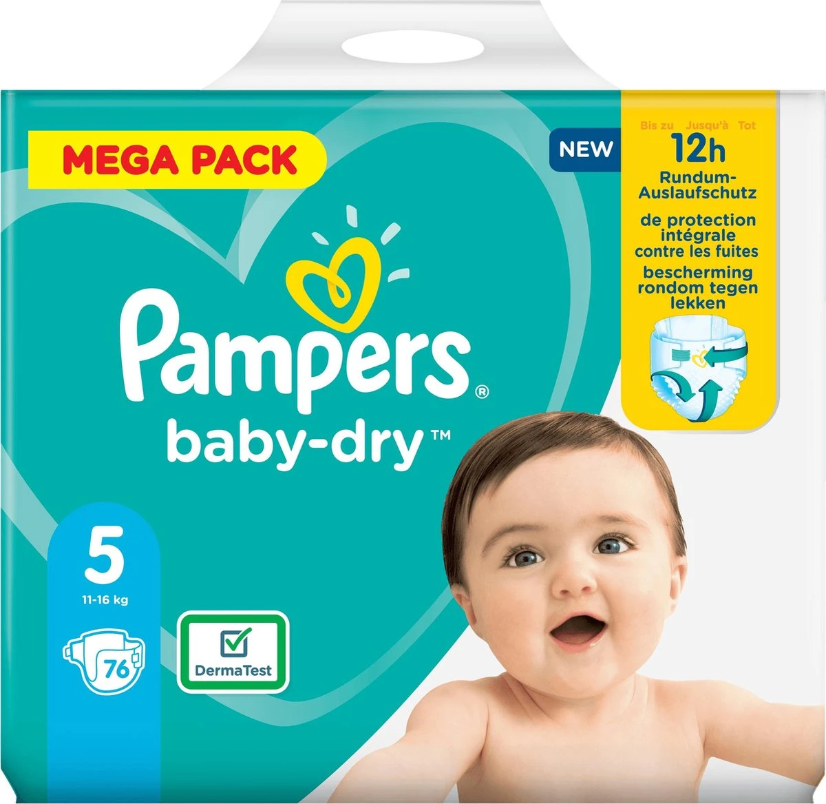 Pampers® Pampers Baby-Dry Luiers - Maat 5 (11-16kg) - 76 Stuks - Voordeelverpakking 6 Pampers® Pampers Baby-Dry Luiers - Maat 5 (11-16kg) - 76 Stuks - Voordeelverpakking - Afbeelding 4