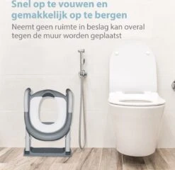 Merkloos Levlo Goods WC Verkleiner – WC Verkleiner Met Trapje – Toilettrainer – Verstelbaar – Incl. Handvaten - Grijs -Peuterpaleis Winkel 1200x1167 6