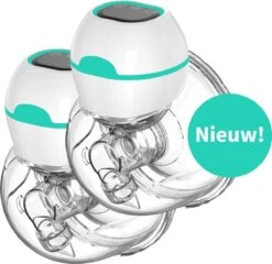 Elektrische Borstkolf - Belove - Draadloze Borstkolf - Oplaadbaar - Moedermelk - BPA-Vrij - 3 Modes - Handsfree - 2 Stuks - Turquoise