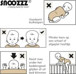 Snoozzz Slaapwikkel Regular - Baby Slaaphulp - Voorkomt Voorkeurshouding - Geschikt Voor Wieg En Ledikant - 0+ Maanden - Wit/Grijs - 180 X 50 Cm -Peuterpaleis Winkel 1200x1169 7