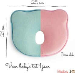 Baby IQ Orthopedisch Baby Hoofdkussen – Traagschuim – Tegen Plat Achterhoofd – Baby Kussen Plat Hoofd - Kraamcadeau – Blauw – Incl Gratis Bandana Slabber -Peuterpaleis Winkel 1200x1169 8