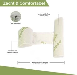 Novalits - Orthopedisch Baby Zijslaapkussen Met Traagschuim En Anti-Allergene Bamboe Microvezel Stof Om Een Plat Hoofd Tegen Te Gaan - Zijligkussen Voor Peuter - Babykussen Zijligging - Rolkussen - Steunkussen - Slaapondersteuning -Peuterpaleis Winkel 1200x1171 19