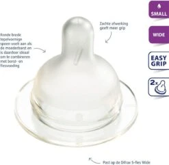Difrax Flessenspeen Wide Voor Brede Babyflessen - Maat Small - 2 Stuks -Peuterpaleis Winkel 1200x1172 6