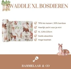 Hydrofiele Doek - Hydrofiele Doek XL - Bosdieren - 120x120cm - Multidoek - Hydrofiel - Swaddle - Hydrofiele Luier -XL - Bamboe - Hydrofieldoek - Hydrofieldoek Bosdieren - Omslagdoek Baby - Emmailloter -Peuterpaleis Winkel 1200x1173 4