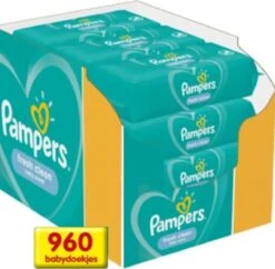 Pampers® 1 Doos Pampers Fresh Clean Babydoekjes XXL - 12 X 80 Stuks