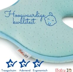 Baby IQ Orthopedisch Baby Hoofdkussen – Traagschuim – Tegen Plat Achterhoofd – Baby Kussen Plat Hoofd - Kraamcadeau – Blauw – Incl Gratis Bandana Slabber -Peuterpaleis Winkel 1200x1175 10