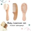 Baby Borstel - Baby Haarborstel - Baby Verzorging Set - Baby Borstel En Kam - Houten Baby Kam - Haarborstel Set - Babyshower Gift- Baby Verzorgingsproducten - Baby Kam - Kraamcadeau -Peuterpaleis Winkel 1200x1175