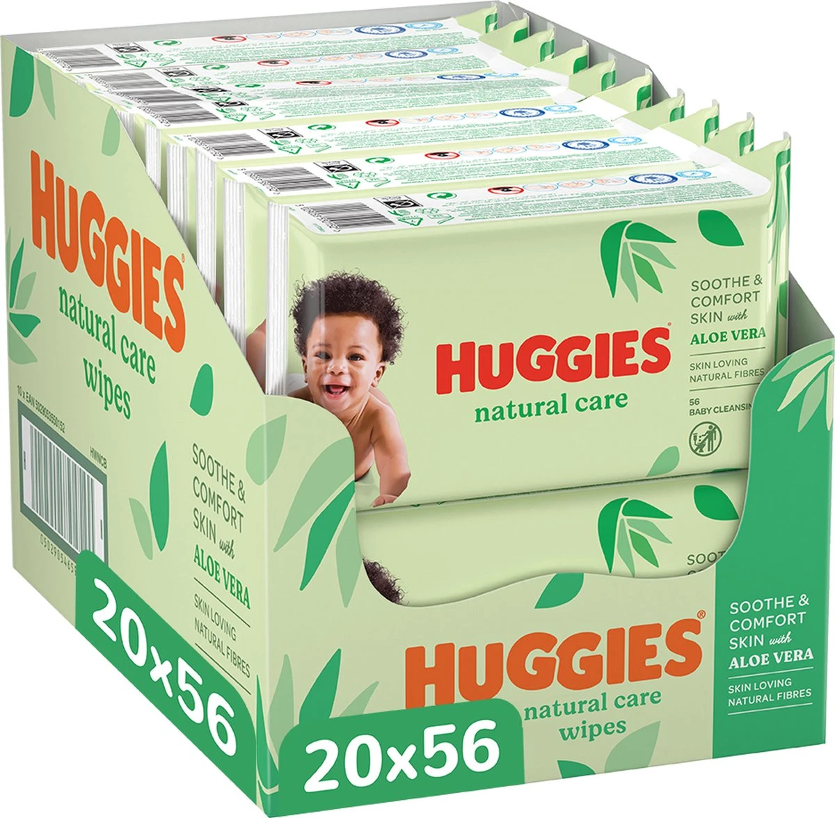 Huggies Billendoekjes - Natural Care - 20 X 56 Stuks – 1.120 Doekjes 3 Huggies Billendoekjes - Natural Care - 20 X 56 Stuks – 1.120 Doekjes
