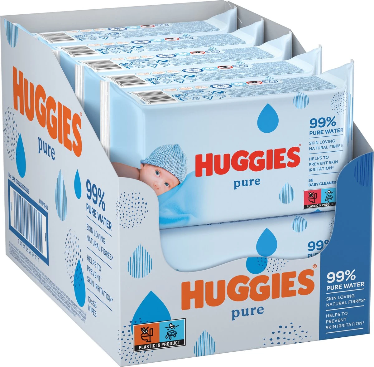 Huggies Billendoekjes - Pure 99% Water - 18 X 56 Stuks - 1008 Doekjes - Voordeelverpakking 13 Huggies Billendoekjes - Pure 99% Water - 18 X 56 Stuks - 1008 Doekjes - Voordeelverpakking - Afbeelding 11