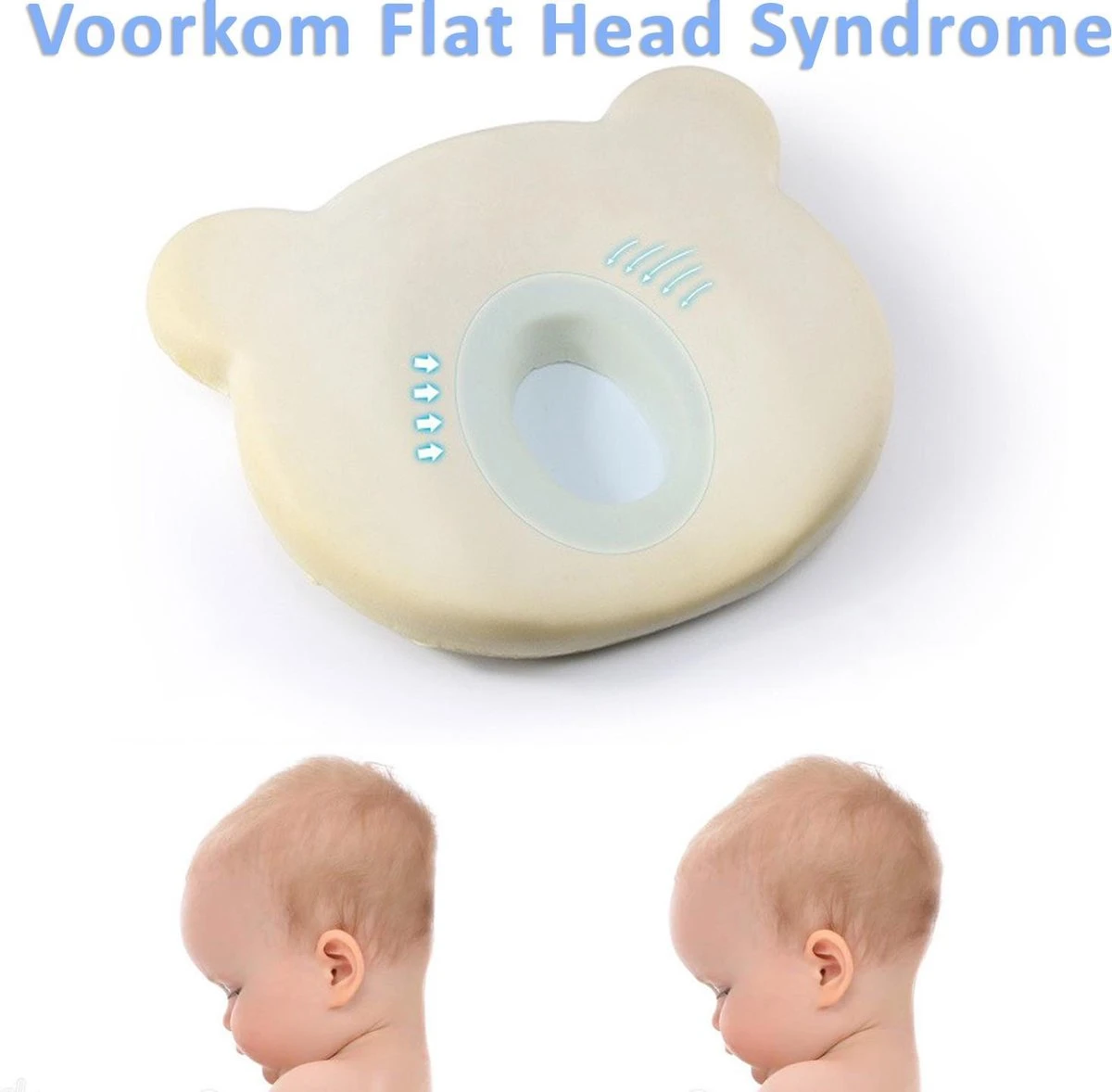 SIMIA™ Ergonomisch Babykussen Met Afneembare Hoes - Tegen Plat Achterhoofd - Hoofdkussen - Traagschuim Kussen - Memory Foam - Baby Steunkussen - Kraamcadeau - Blauw 5 SIMIA™ Ergonomisch Babykussen Met Afneembare Hoes - Tegen Plat Achterhoofd - Hoofdkussen - Traagschuim Kussen - Memory Foam - Baby Steunkussen - Kraamcadeau - Blauw - Afbeelding 3