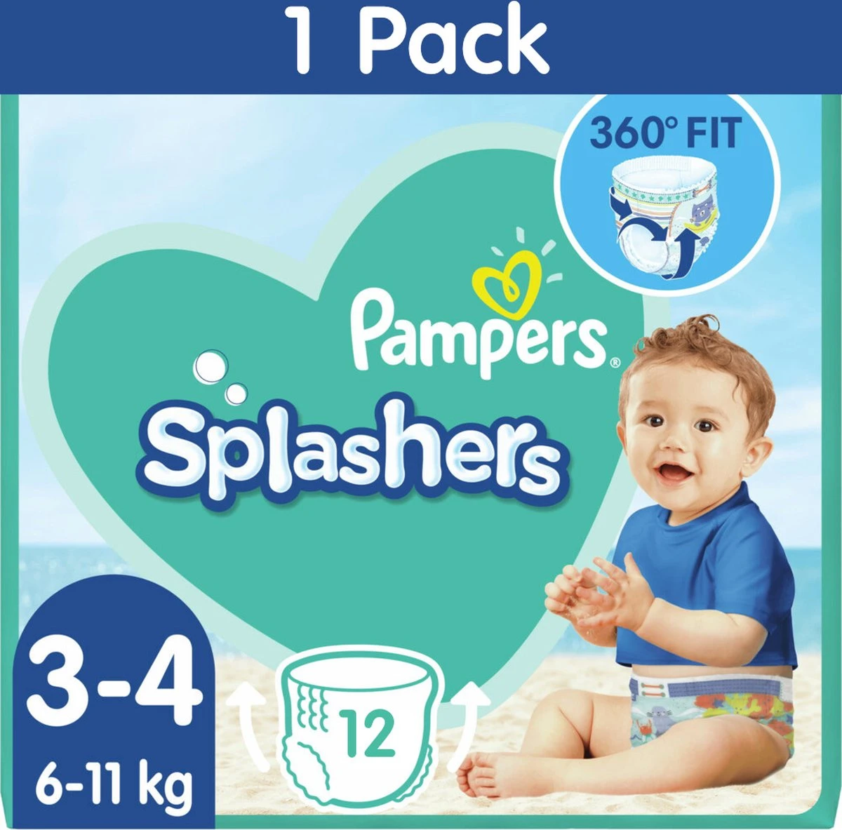 Pampers® Pampers Splashers 12 Wegwerpbare Zwemluiers - Maat 3-4 4 Pampers® Pampers Splashers 12 Wegwerpbare Zwemluiers - Maat 3-4 - Afbeelding 2